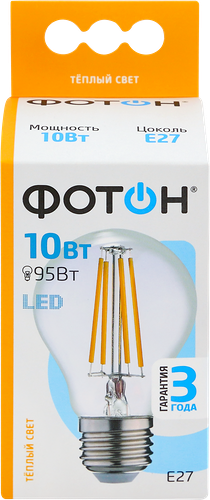 Лампа светодиодная ФОТОН LED FL A60 10W E27 3000K