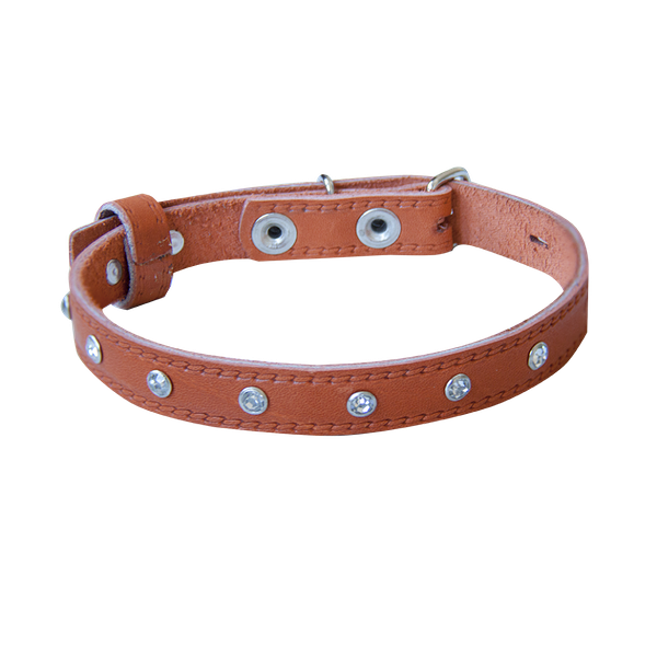 Ошейник Зооник стразы кожа для собак 26-35 см