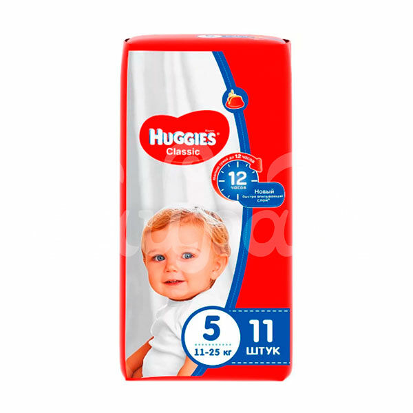 Подгузники Huggies Классик Р5 11-25кг 11шт