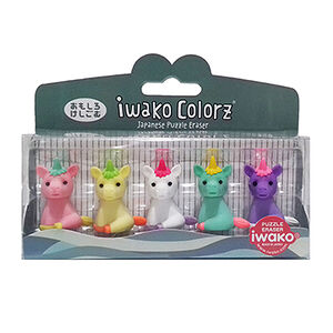 Резинки стирательные «Единороги», Iwako, набор из 5 штук, Япония