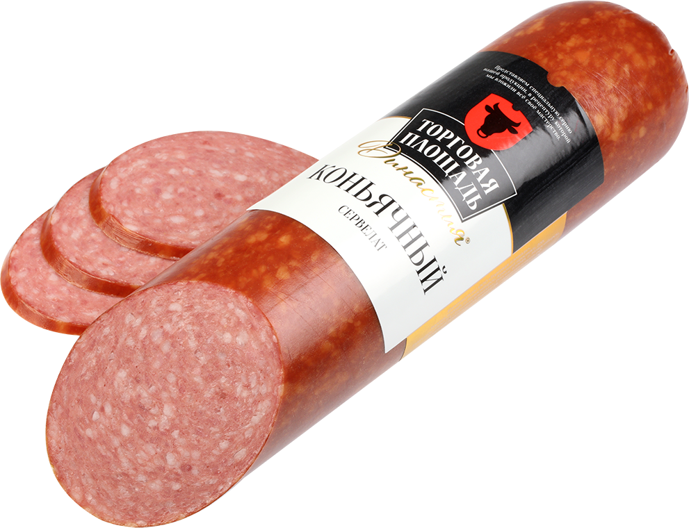 

Колбаса Торговая площадь Сервелат Коньячный варено-копченый, вес