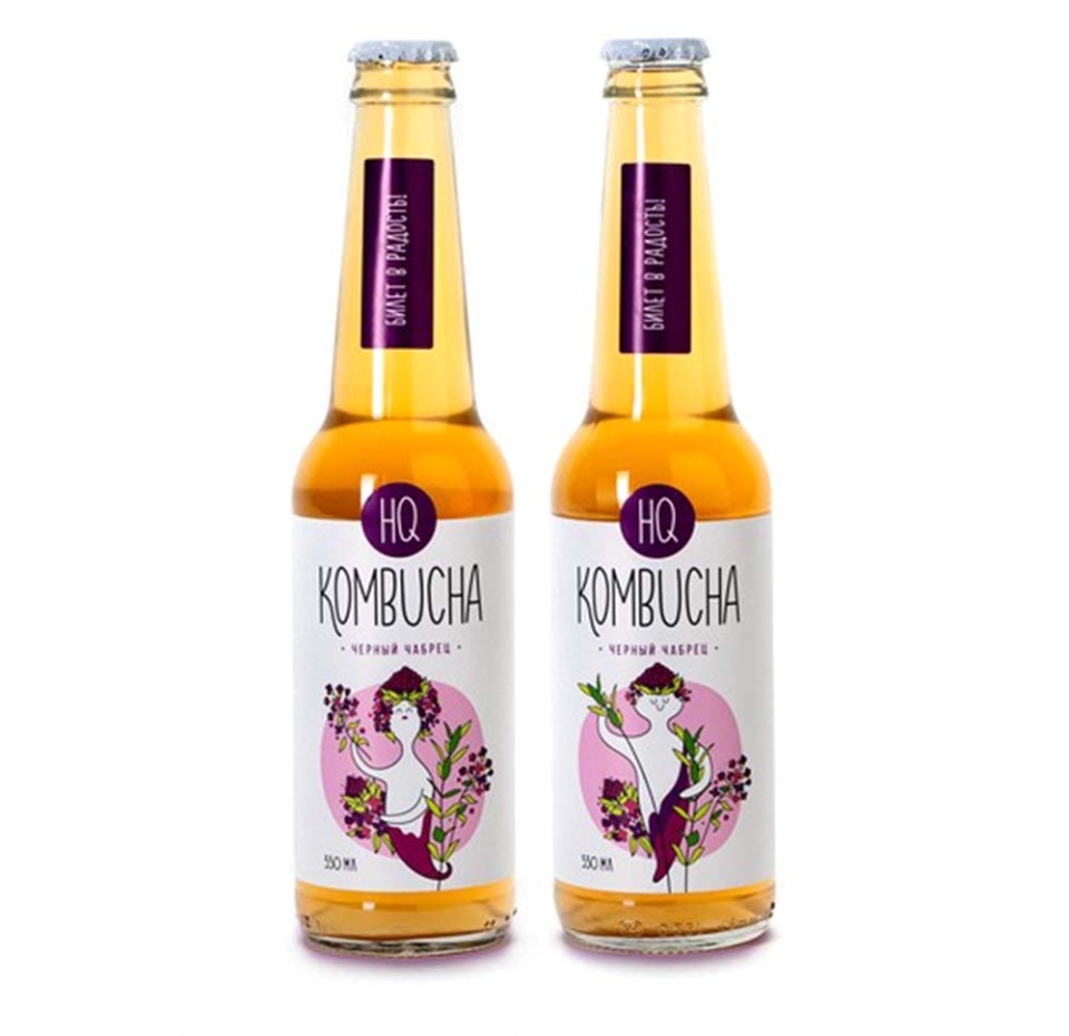 

Комбуча «Чёрный чабрец», HQ Kombucha, 330 мл