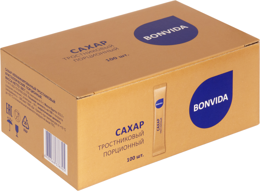 

Сахар BONVIDA тростниковый кристаллический, 100х5г