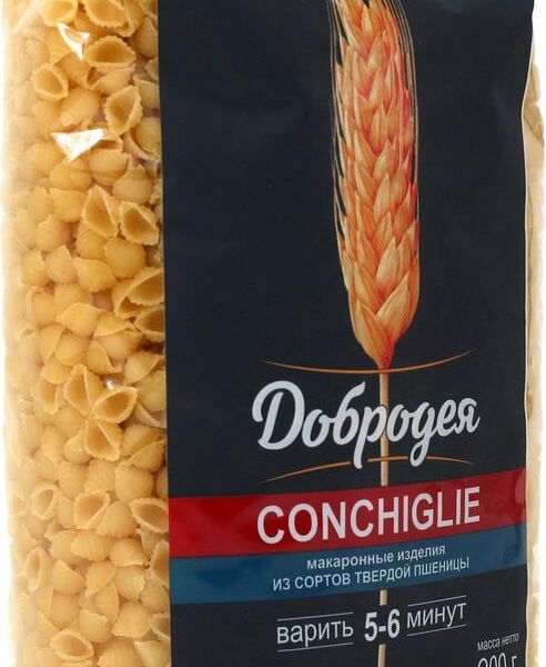 Макароны Добродея Conchiglie из твердых сортов пшеницы 900 г