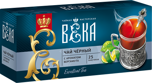 Чай черный ВЕКА с ароматом бергамота, 25пак