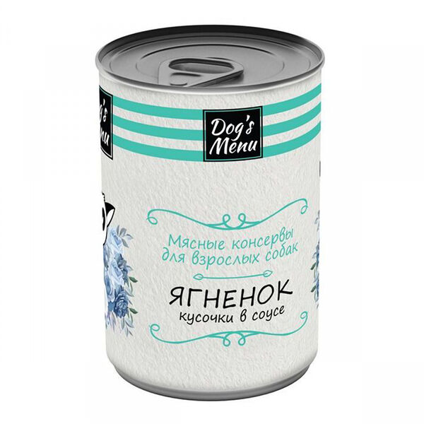 Влажный корм для собак Dog`s Menu кусочки с ягнёнком в соусе, 340 г