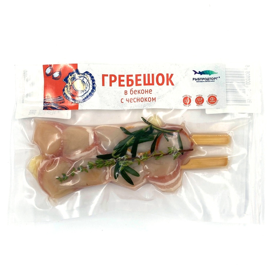 

Гребешки Рыбпродторг в беконе с чесноком 170 г