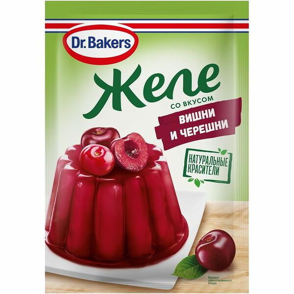 Желе со вкусом вишни и черешни, Dr. Oetker, 45 г, Россия