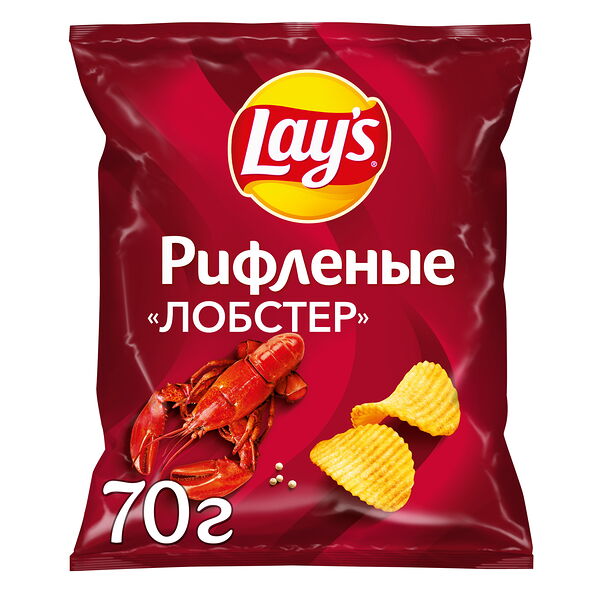 Картофельные чипсы Lay's Рифленые со вкусом Лобстера 70г