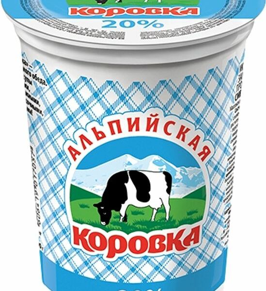 Сметанный продукт Альпийская коровка 20%, 500г