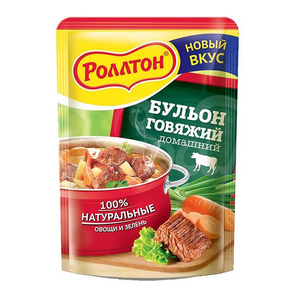 Бульон Роллтон 90гр Говяжий Домашний пакет