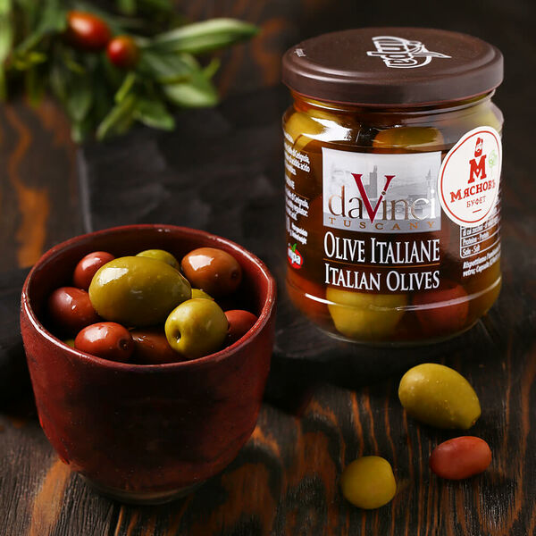 Ассорти итальянских оливок с косточкой в рассоле Да Винчи от КуулКлевер Италия