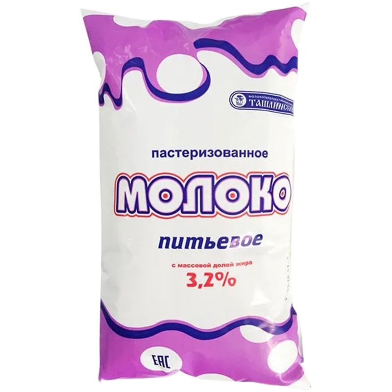 

Молоко Ташлинский пастеризованное 3.2% 900 мл