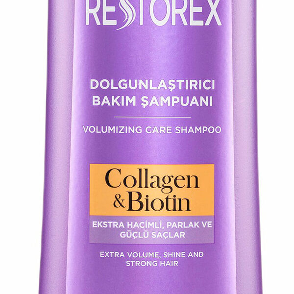 RESTOREX Шампунь для роста здоровых волос и придания обьема с коллагеном и биотином, 500 мл