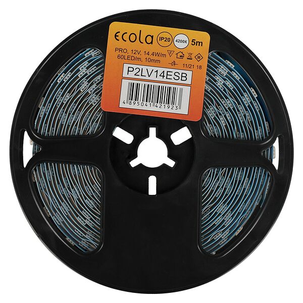 Лента cветодиодная Ecola на катушке, 14.4 Вт/м, 12 В, 4200К, 60 Led/м, IP20, 5 м