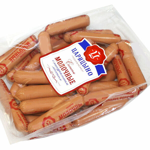 Сосиски молочные с натуральным молоком ТМ Царицыно