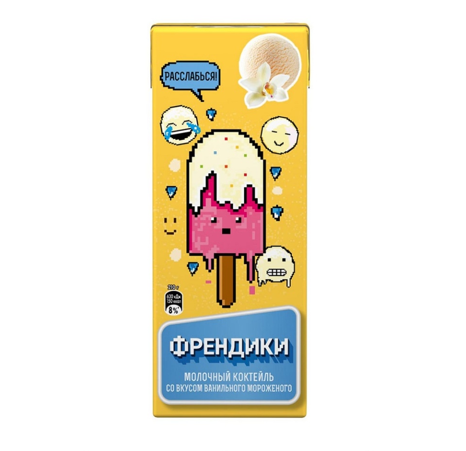 

Коктейль молочный Френдики со вкусом ванильного мороженого 2% 210 мл