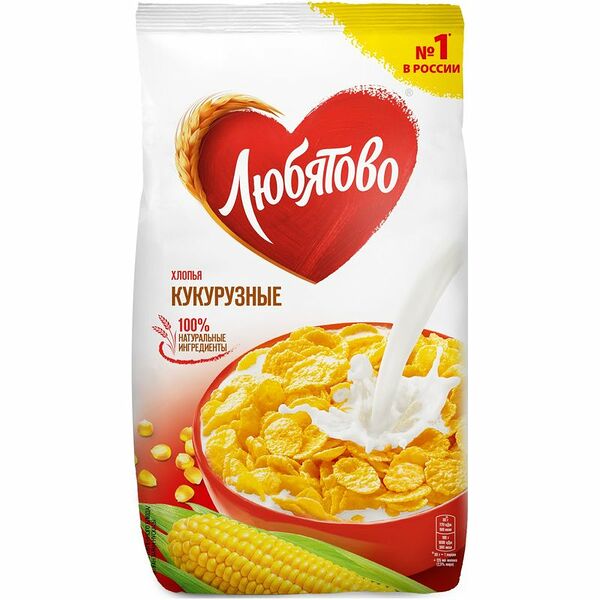Хлопья Любятово Кукурузные