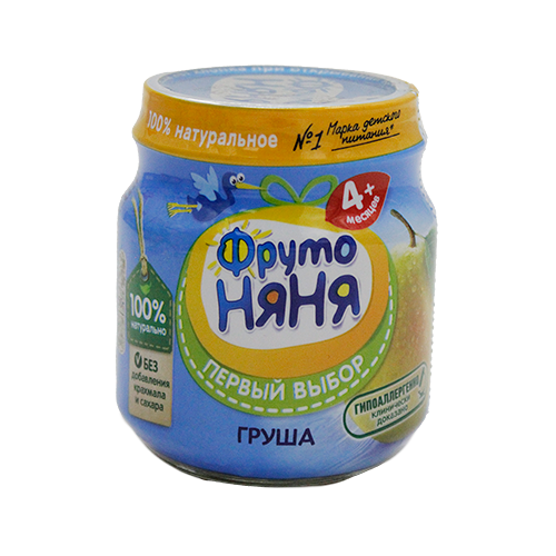 Фрутоняня пюре натуральное грушевое 100 г
