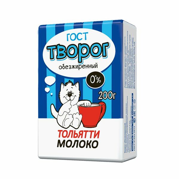 Творог Тольяттимолоко обезжиренный ГОСТ 0%