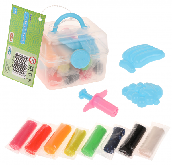 Набор для лепки Color Puppy в пластиковом контейнере, 8 цветов