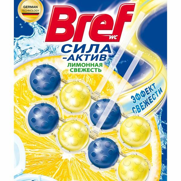 Средство чистящее Bref Сила-Актив для унитаза лимонная свежесть 2х50г
