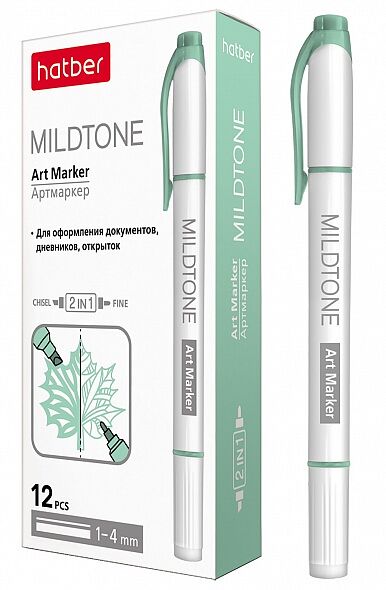 HL_060862 Артмаркер Hatber Mildtone Pastel Двухсторонний Мятный