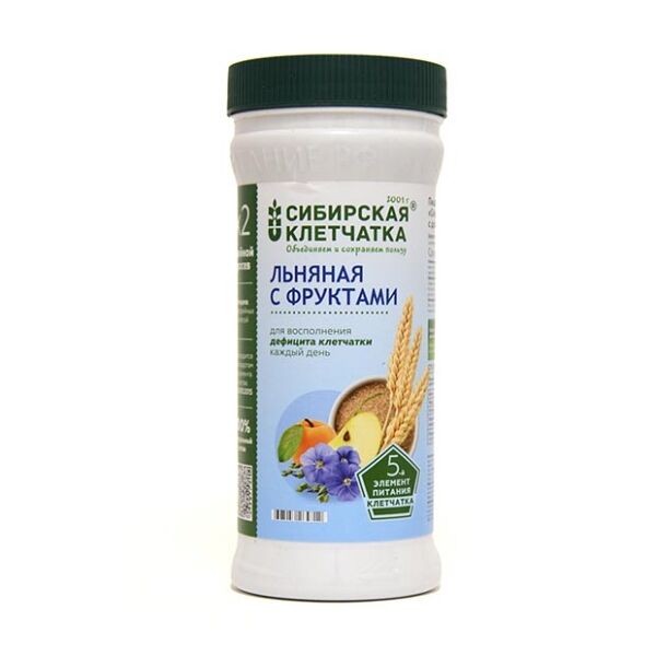 Сибирская Клетчатка Льняная с фруктами 280 г