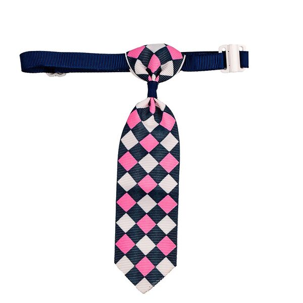 Галстук розово-синий Ромбы