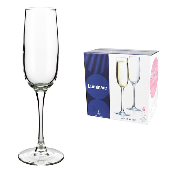 Набор бокалов для шампанского стеклянных 