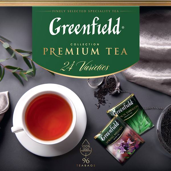 Набор чая GREENFIELD Коллекция чая и чайных напитков 24 вида, 96пак