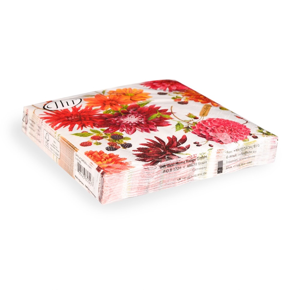 

Салфетки IHR DAHLIA GARDEN 33х33 см, 3-слойные 20 шт