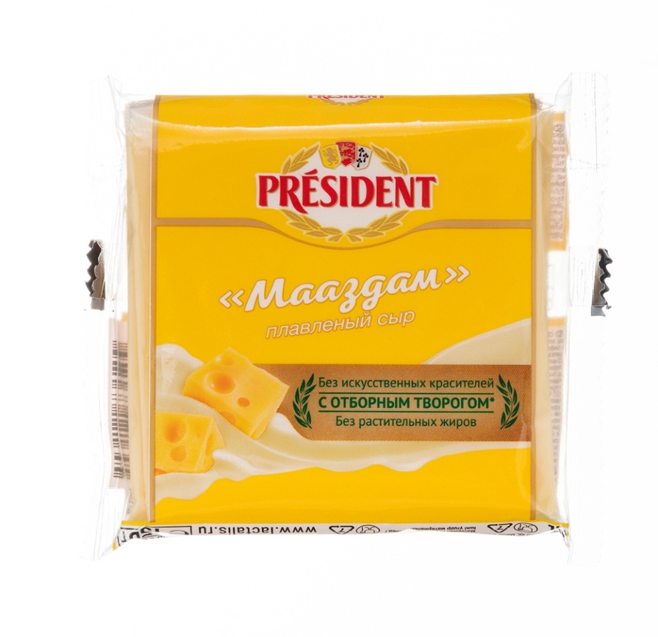 

Сыр плавленый President Маасдам слайсы 40% БЗМЖ, 150 г