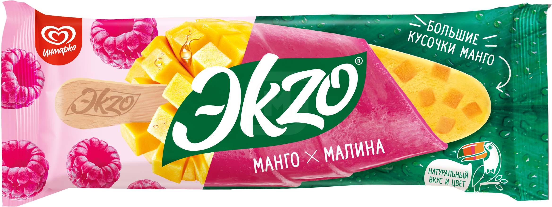 

Мороженое Эkzo Манго-Малина 2%