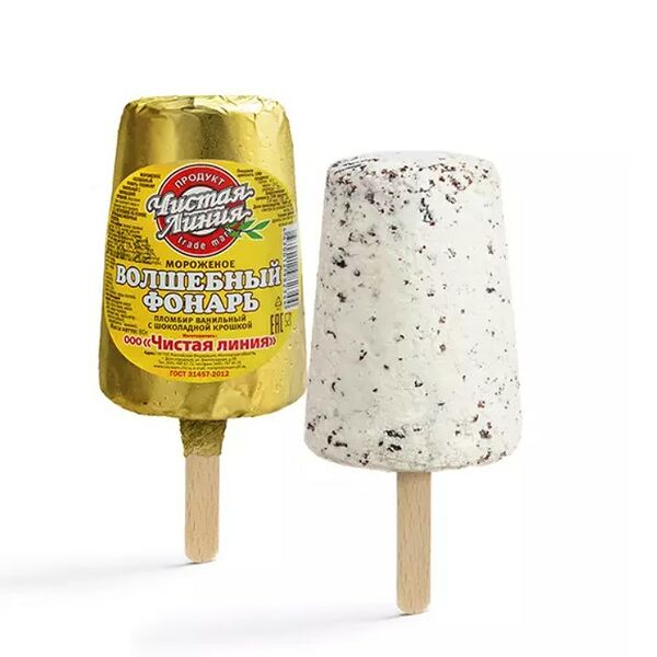 Эскимо Чистая Линия Волшебный фонарь пломбир с шоколадной крошкой