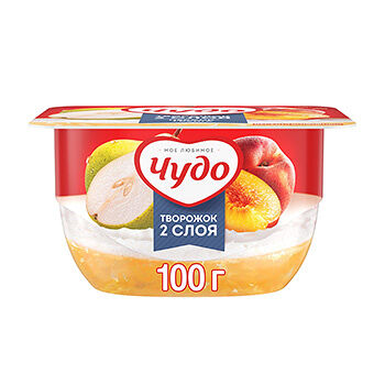 Творог взбитый Чудо Груша-Персик 4.2% 100г