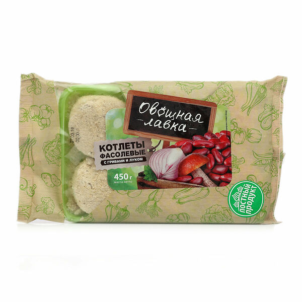 Котлеты фасолевые Овощная лавка с грибами и луком