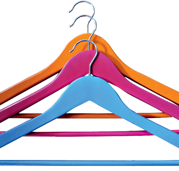 Набор вешалок HOMECLUB 44,5см, дерево, цветные Арт. YK-FH661163, 3шт