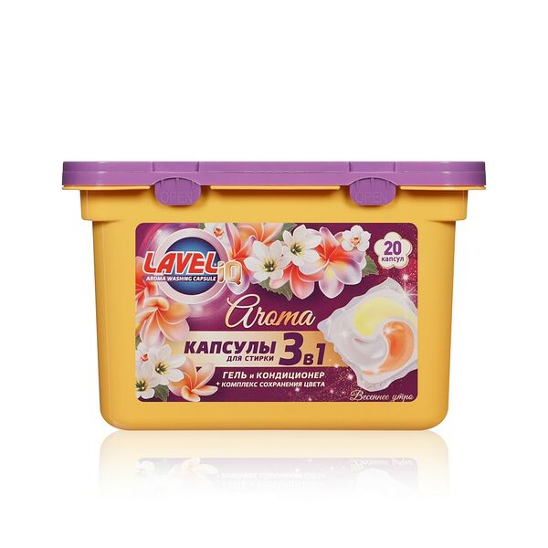 Капсулы для стирки 3 в 1 LAVELiq Aroma Весеннее утро, 20 шт