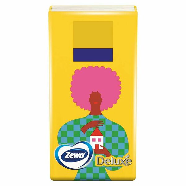 Платочки бумажные носовые Zewa Deluxe Design, 3 слоя, 1 шт