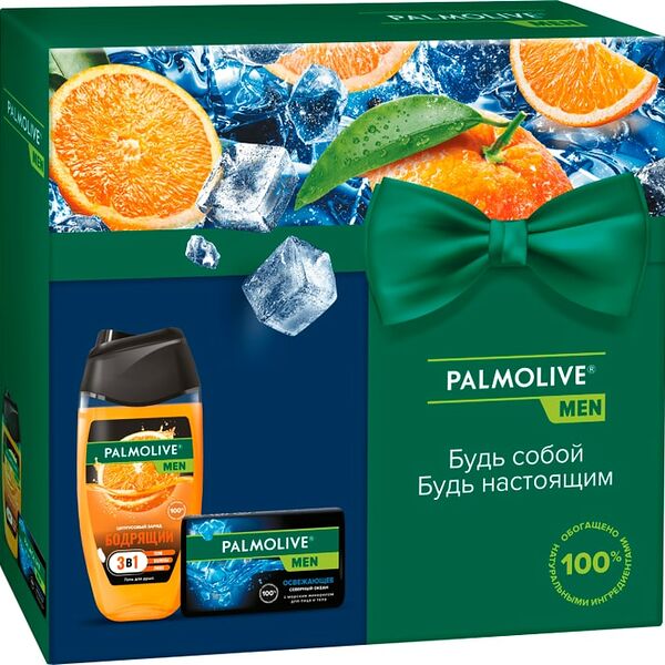 Подарочный набор Palmolive Men Цитрусовый заряд и Северный океан Гель для душа 3в1 Бодрящий 250мл + Мыло для лица и тела 90г