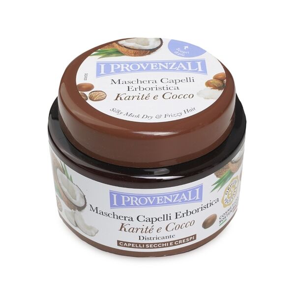 Маска I Provenzali для сухих и вьющихся волос Карите и Кокос с эффектом шелка 200 мл