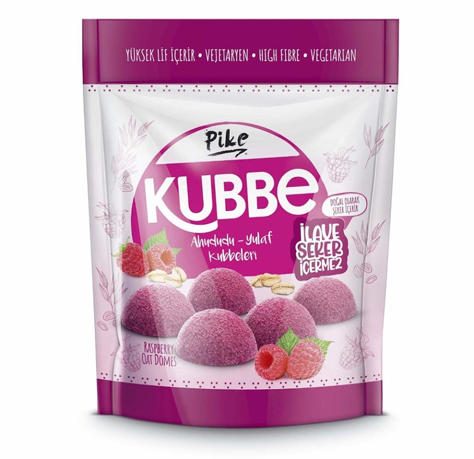 

Снеки из овсяных хлопьев с малиной, KUBBE, 92 г, Турция