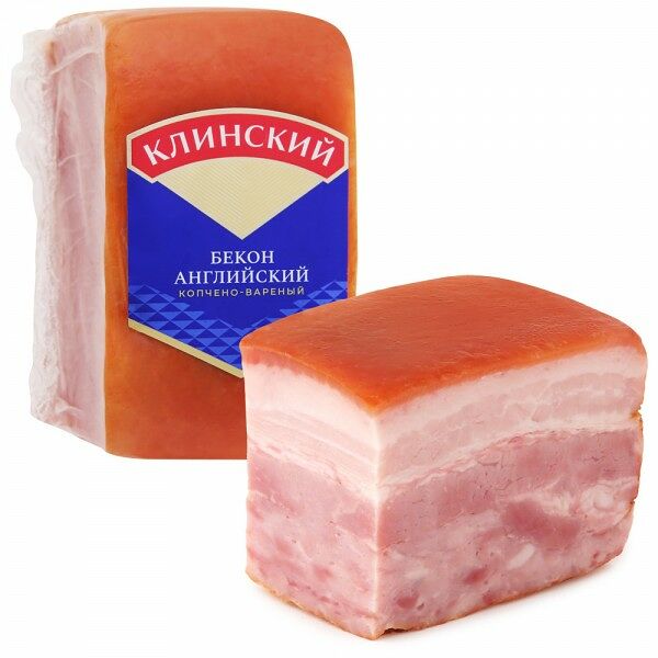 Бекон копчёно-варёный Клинский Английский 350г