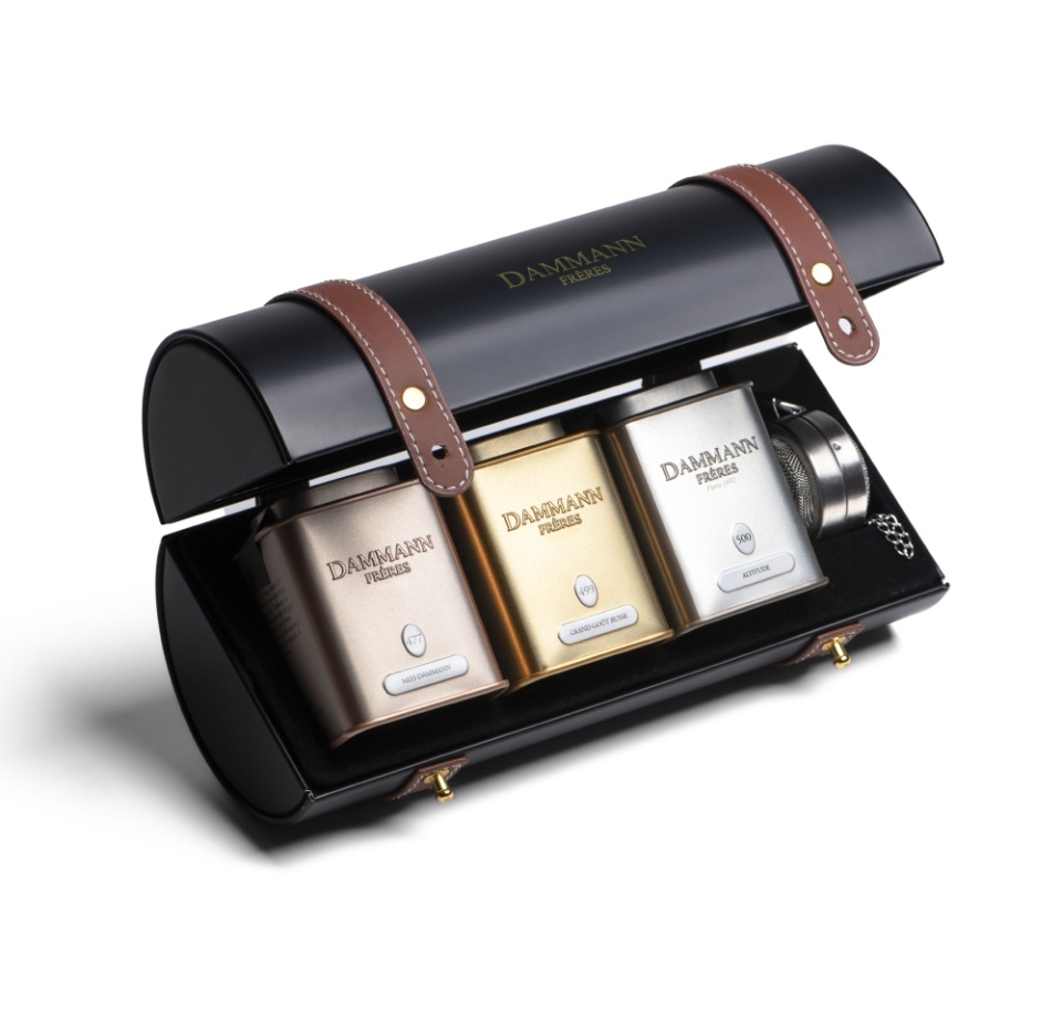 

Чайный набор Dammann Merveilleux Ситечко для заваривания и чай 3 баночки 90г, Франция