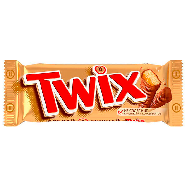 Шоколадный батончик Twix 55г с карамелью Mars