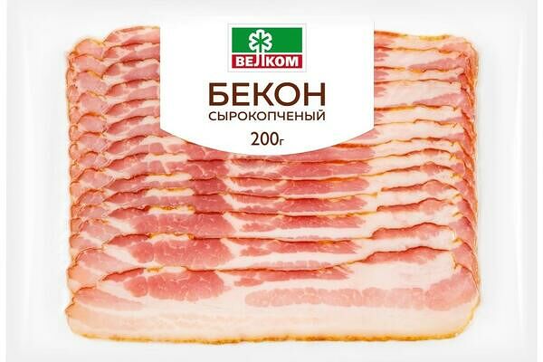 Бекон сырокопчёный Велком, нарезка