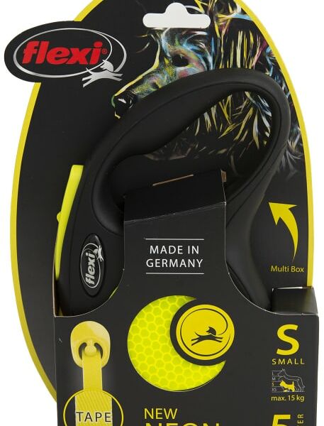 Поводок-рулетка для собак Flexi Neon New Classic S до 15кг 5м
