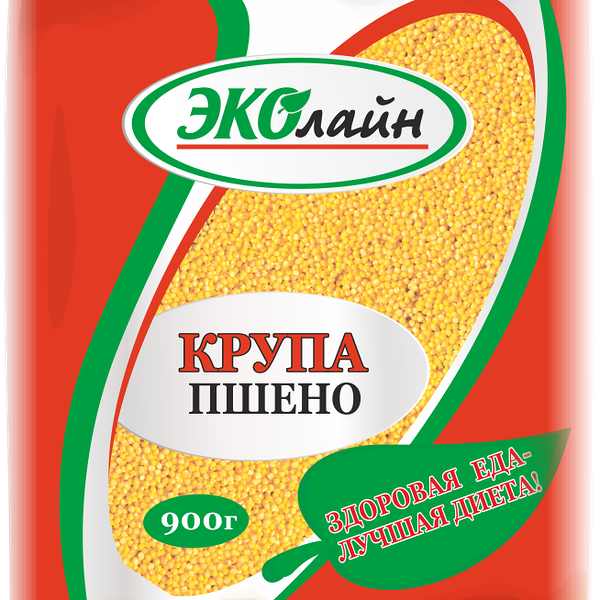 Крупа пшено ЭКОЛАЙН вес 0,9кг