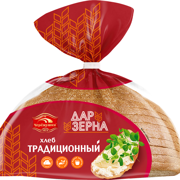 Хлеб Черемушки КБК Дар зерна Традиционный нарезка 350г